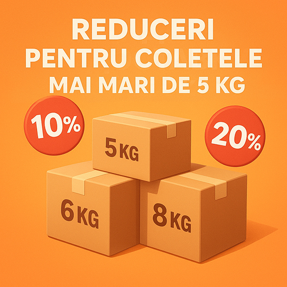 Reduceri automate pentru coletele mai mari de 5 kg