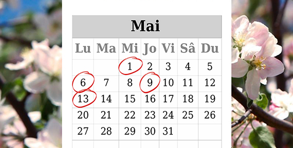 Work schedule in May